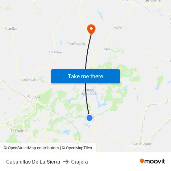 Cabanillas De La Sierra to Grajera map