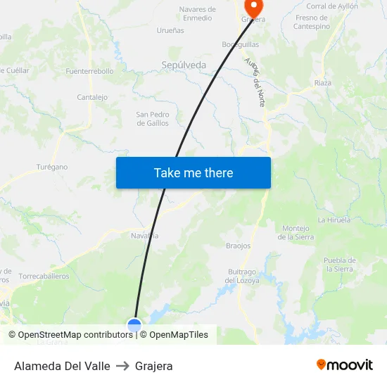Alameda Del Valle to Grajera map