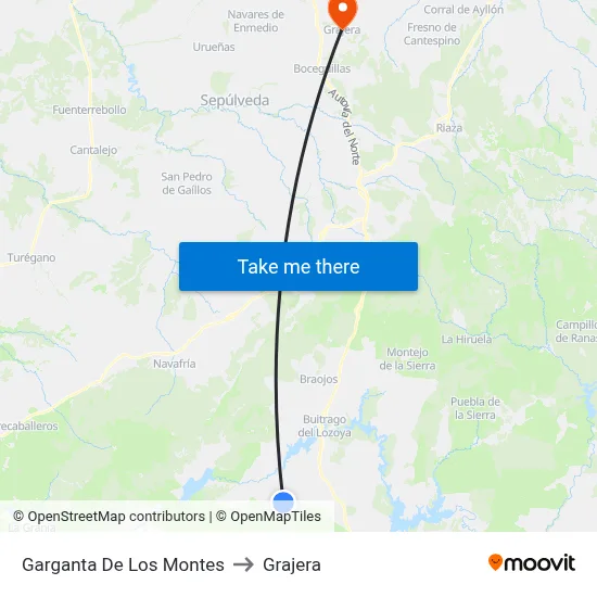Garganta De Los Montes to Grajera map