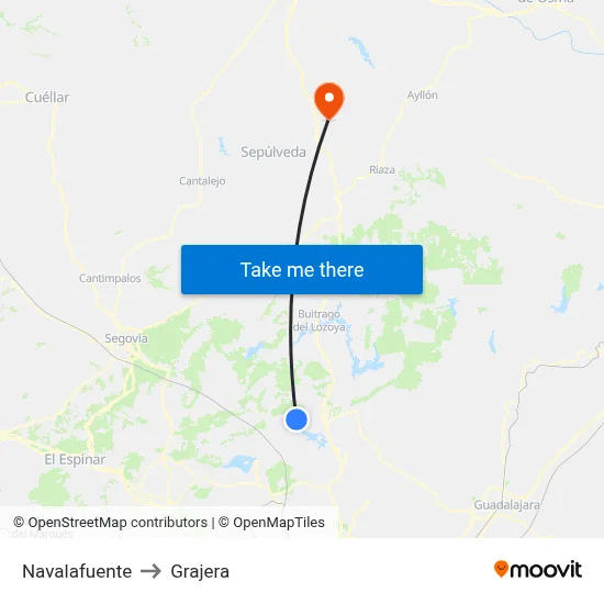 Navalafuente to Grajera map