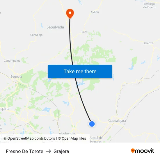 Fresno De Torote to Grajera map