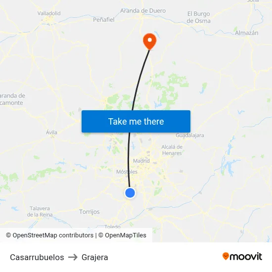 Casarrubuelos to Grajera map