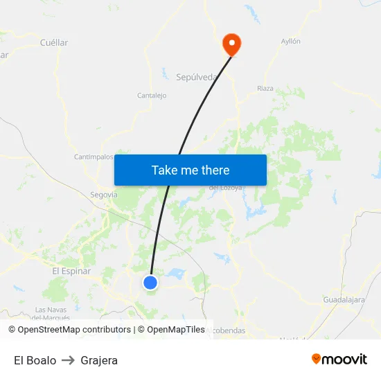 El Boalo to Grajera map