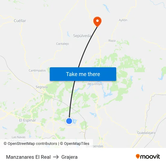 Manzanares El Real to Grajera map