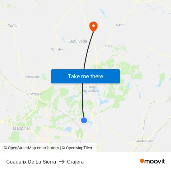 Guadalix De La Sierra to Grajera map