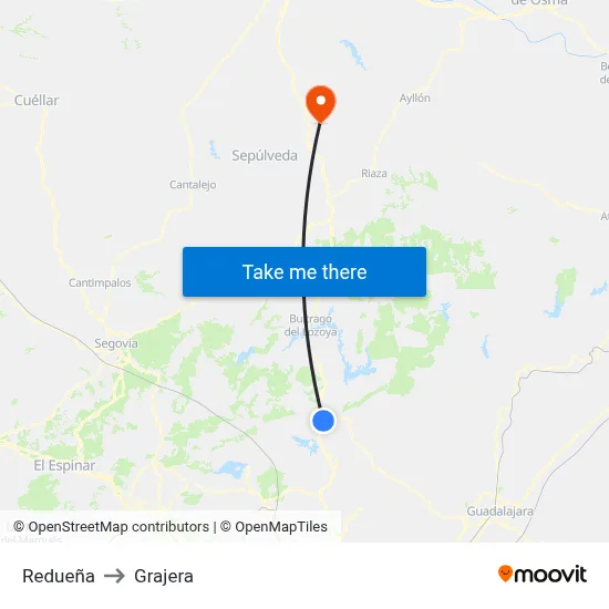 Redueña to Grajera map