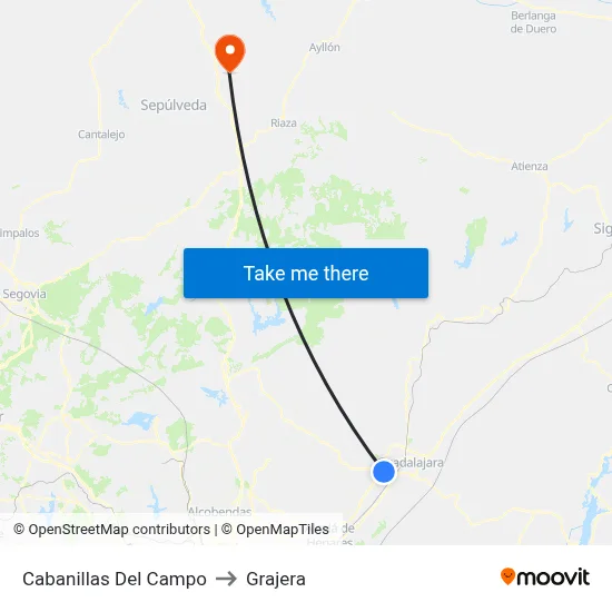 Cabanillas Del Campo to Grajera map