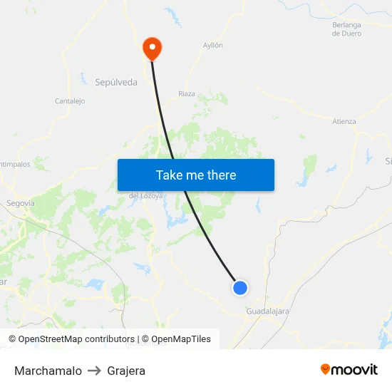 Marchamalo to Grajera map