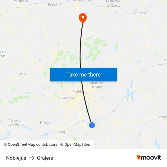 Noblejas to Grajera map