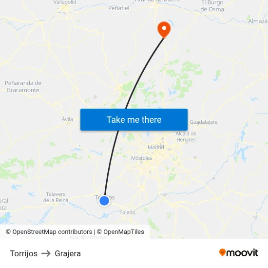 Torrijos to Grajera map