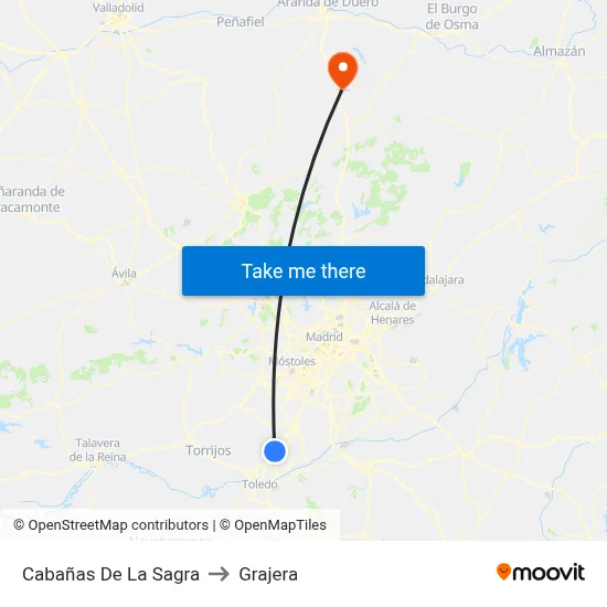 Cabañas De La Sagra to Grajera map