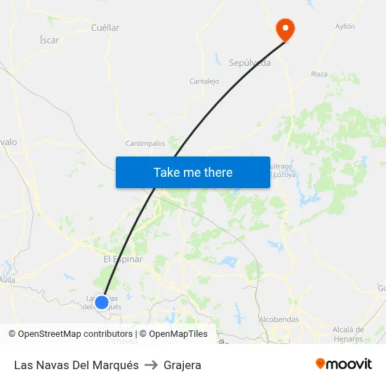 Las Navas Del Marqués to Grajera map