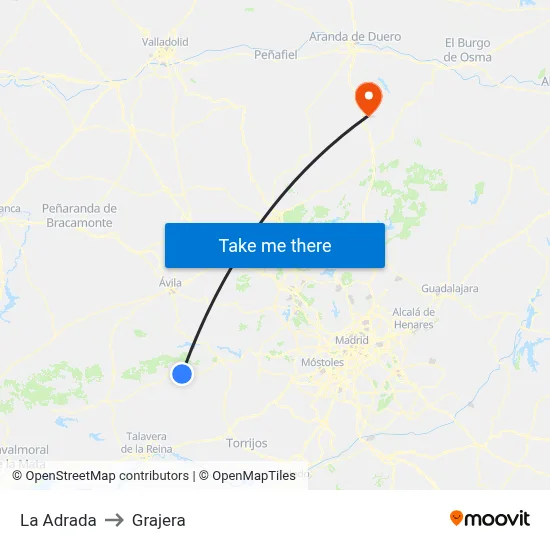 La Adrada to Grajera map