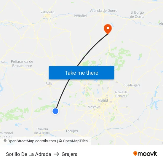 Sotillo De La Adrada to Grajera map