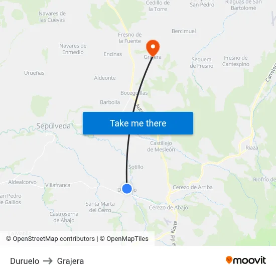 Duruelo to Grajera map