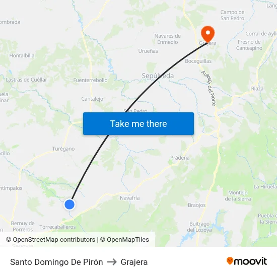 Santo Domingo De Pirón to Grajera map