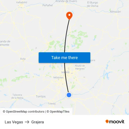 Las Vegas to Grajera map