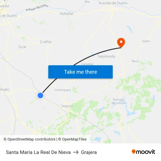 Santa María La Real De Nieva to Grajera map