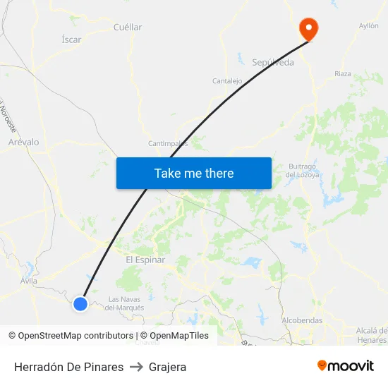 Herradón De Pinares to Grajera map