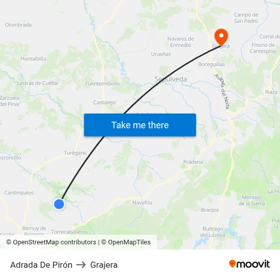Adrada De Pirón to Grajera map