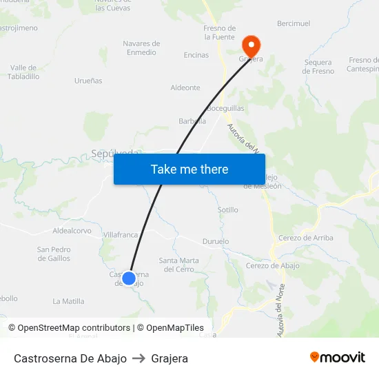 Castroserna De Abajo to Grajera map