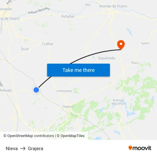 Nieva to Grajera map