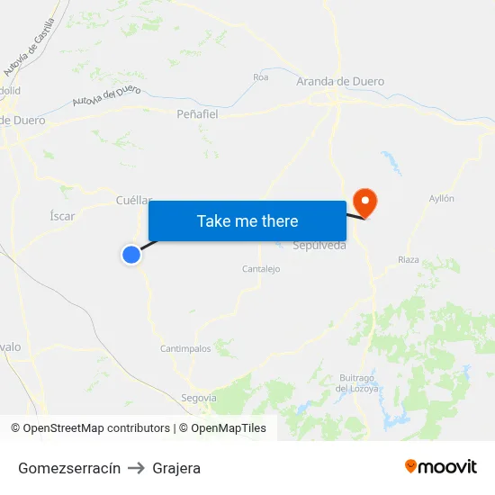 Gomezserracín to Grajera map