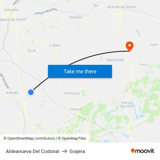 Aldeanueva Del Codonal to Grajera map