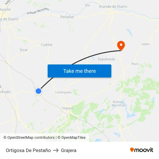 Ortigosa De Pestaño to Grajera map