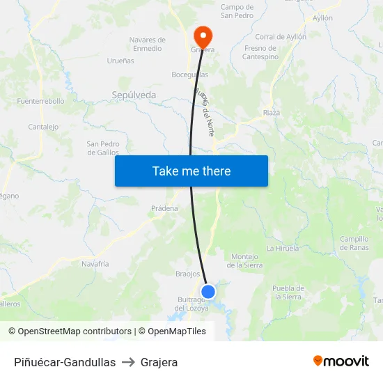 Piñuécar-Gandullas to Grajera map