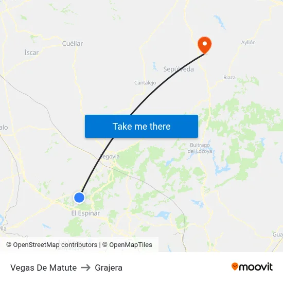 Vegas De Matute to Grajera map