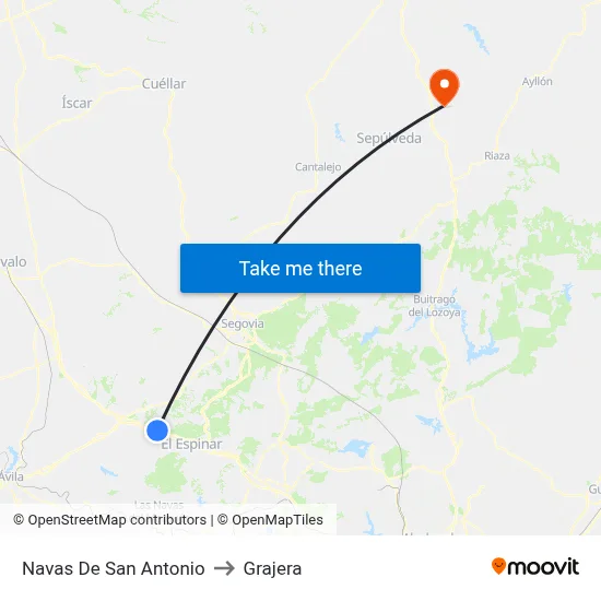 Navas De San Antonio to Grajera map