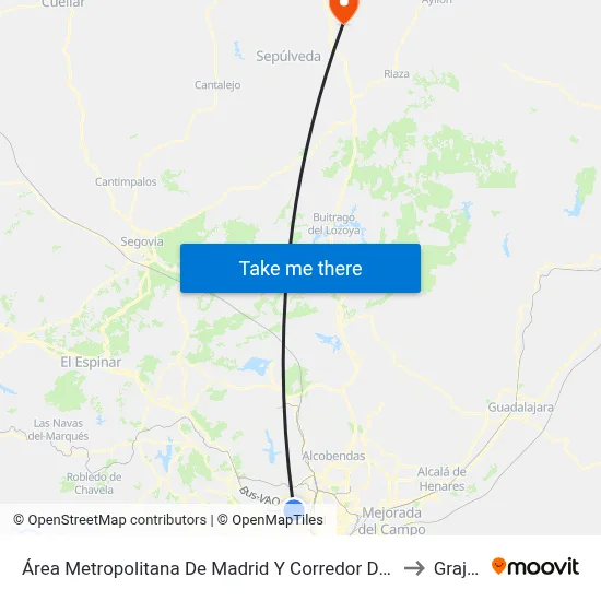 Área Metropolitana De Madrid Y Corredor Del Henares to Grajera map