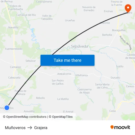 Muñoveros to Grajera map