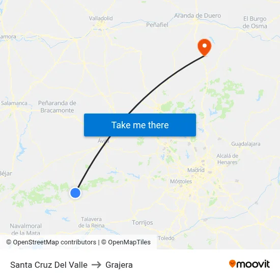 Santa Cruz Del Valle to Grajera map