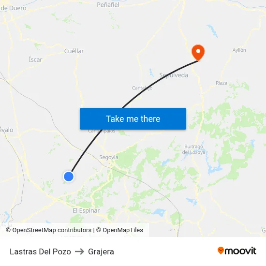 Lastras Del Pozo to Grajera map
