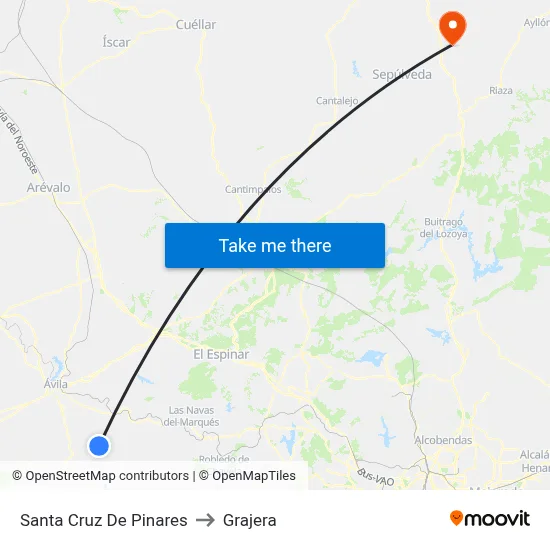 Santa Cruz De Pinares to Grajera map