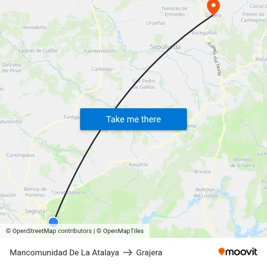 Mancomunidad De La Atalaya to Grajera map