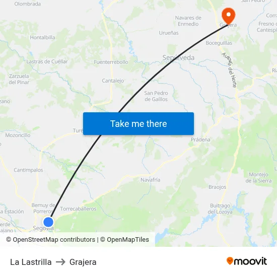 La Lastrilla to Grajera map