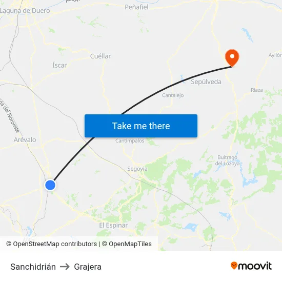 Sanchidrián to Grajera map