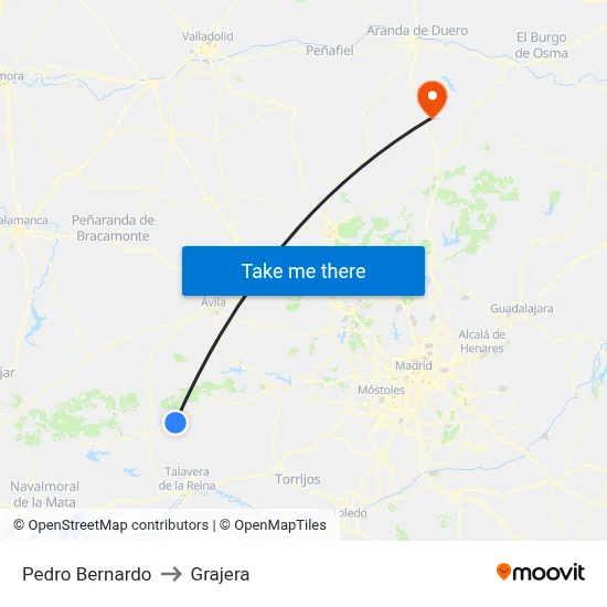 Pedro Bernardo to Grajera map