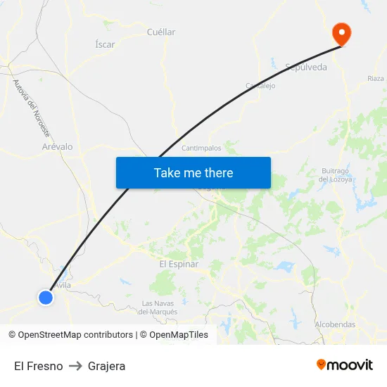 El Fresno to Grajera map