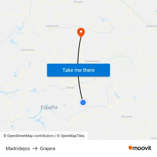 Madridejos to Grajera map