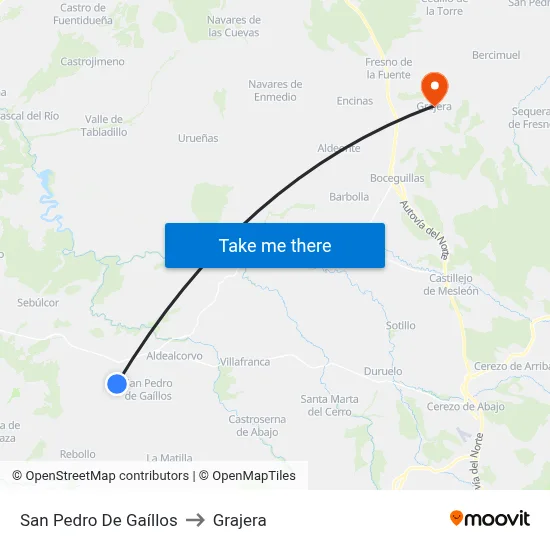 San Pedro De Gaíllos to Grajera map