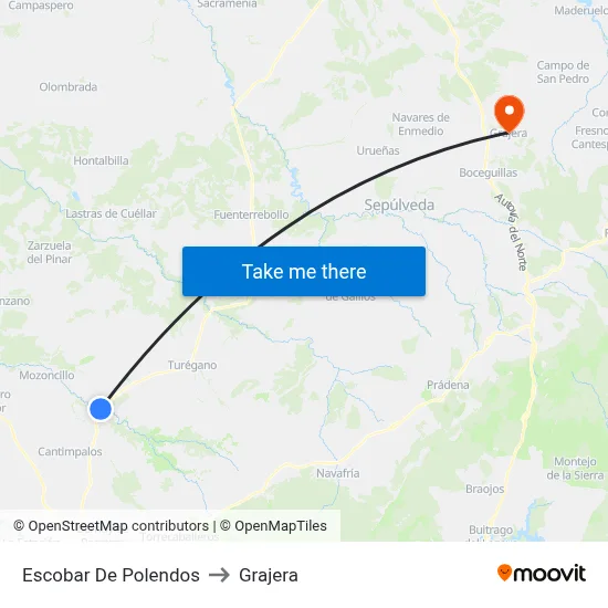 Escobar De Polendos to Grajera map