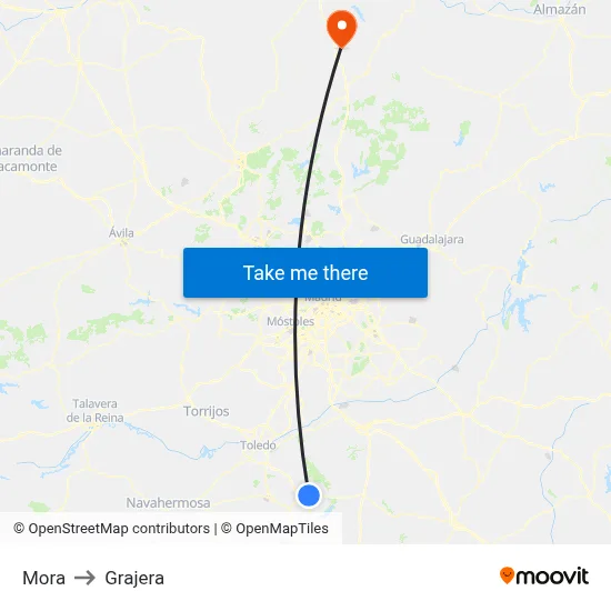 Mora to Grajera map