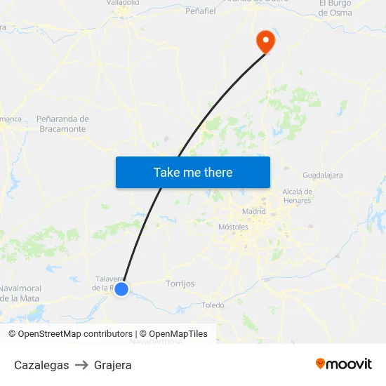 Cazalegas to Grajera map