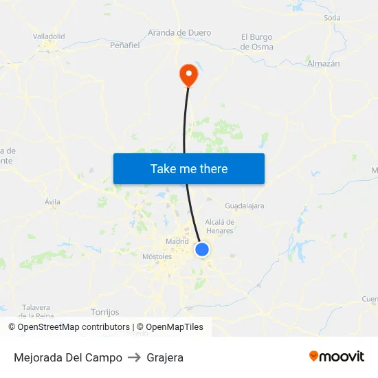Mejorada Del Campo to Grajera map