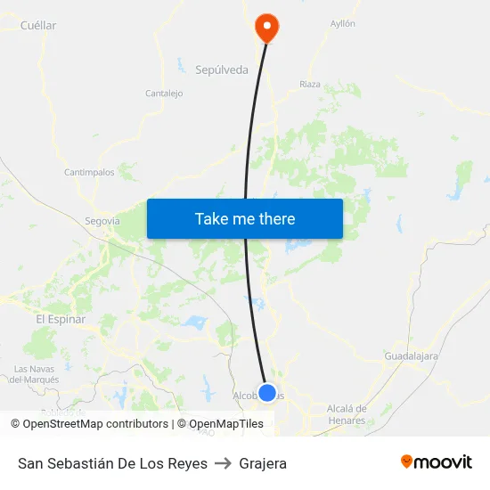 San Sebastián De Los Reyes to Grajera map
