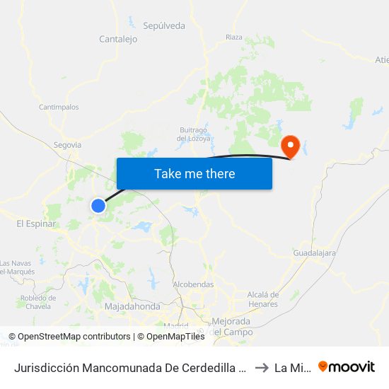 Jurisdicción Mancomunada De Cerdedilla Y Navacerrada to La Mierla map